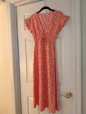 Billabong Coral Pink Floral Maxi Dress